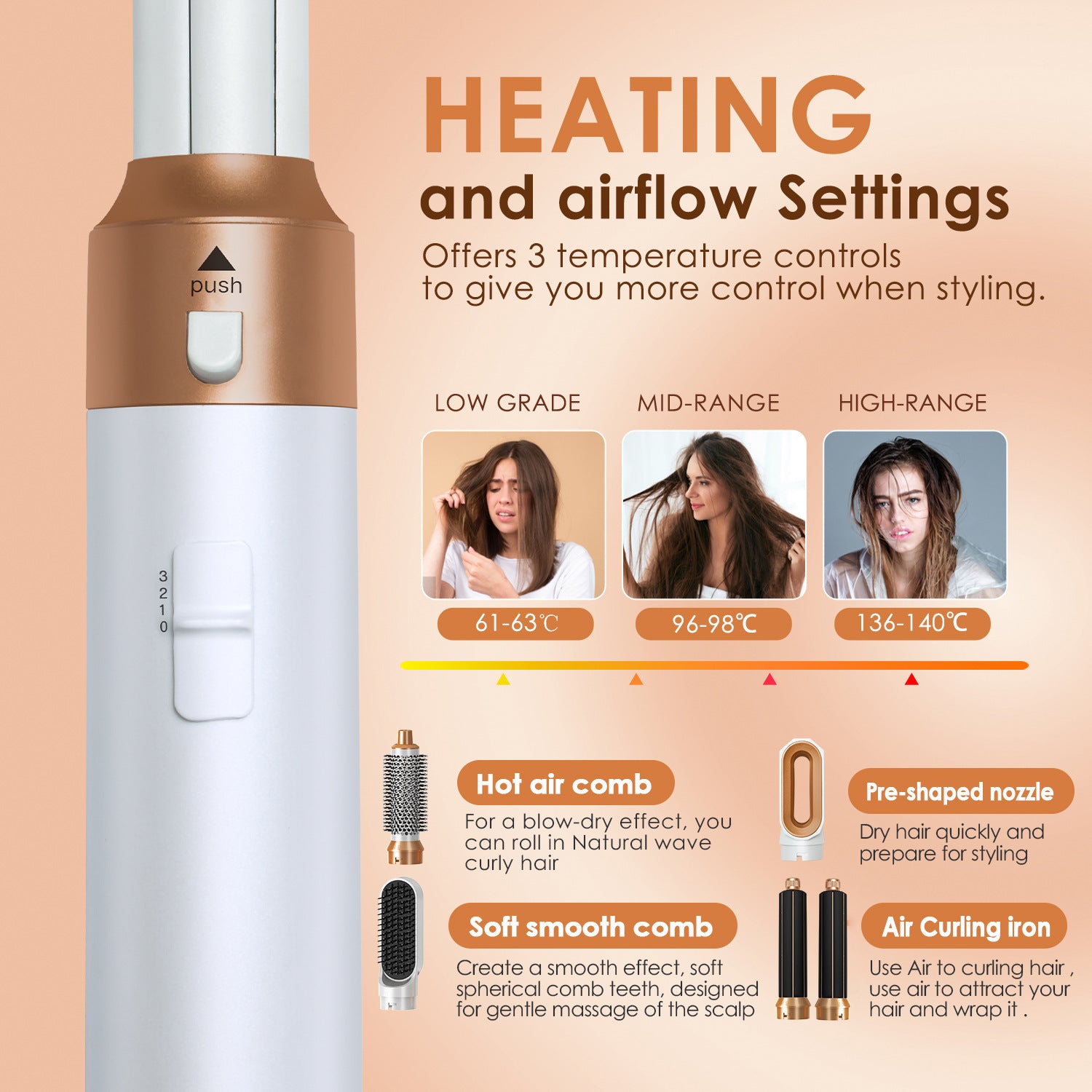 The Ultimate Set 5-in-1 hot air brush with an automatic curling