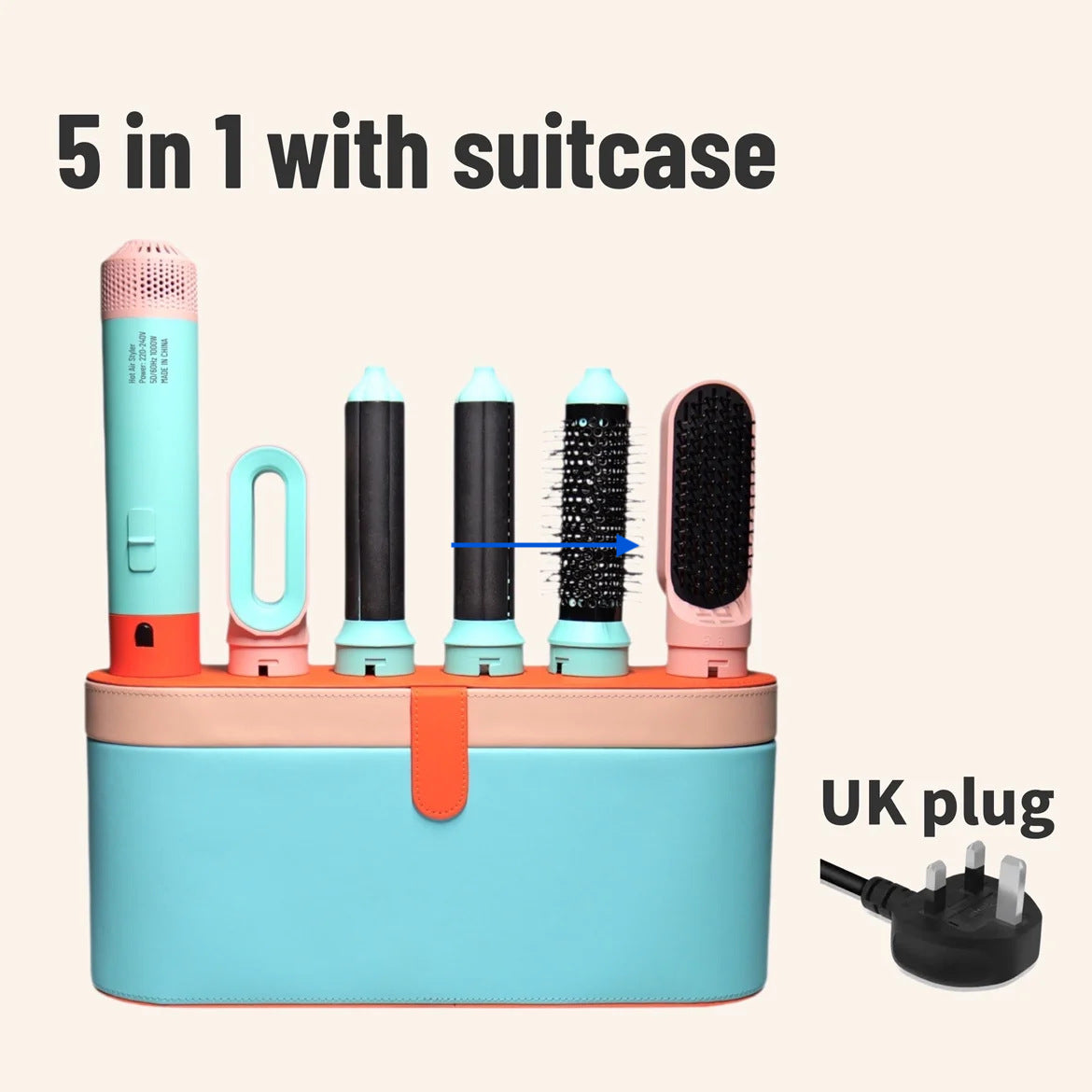 The Ultimate Set 5-in-1 hot air brush with an automatic curling